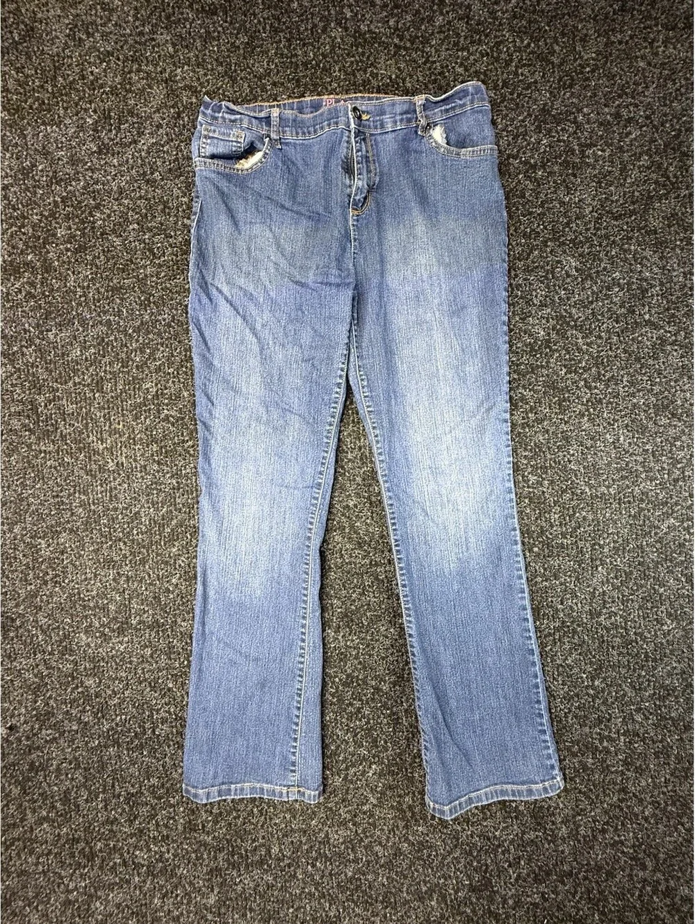 Children’s Place Girls Size 18 Plus Bootcut Jeans Medium Wash Distressed Denim